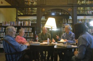 Each of the friends at the library book club are a mystery book fan.